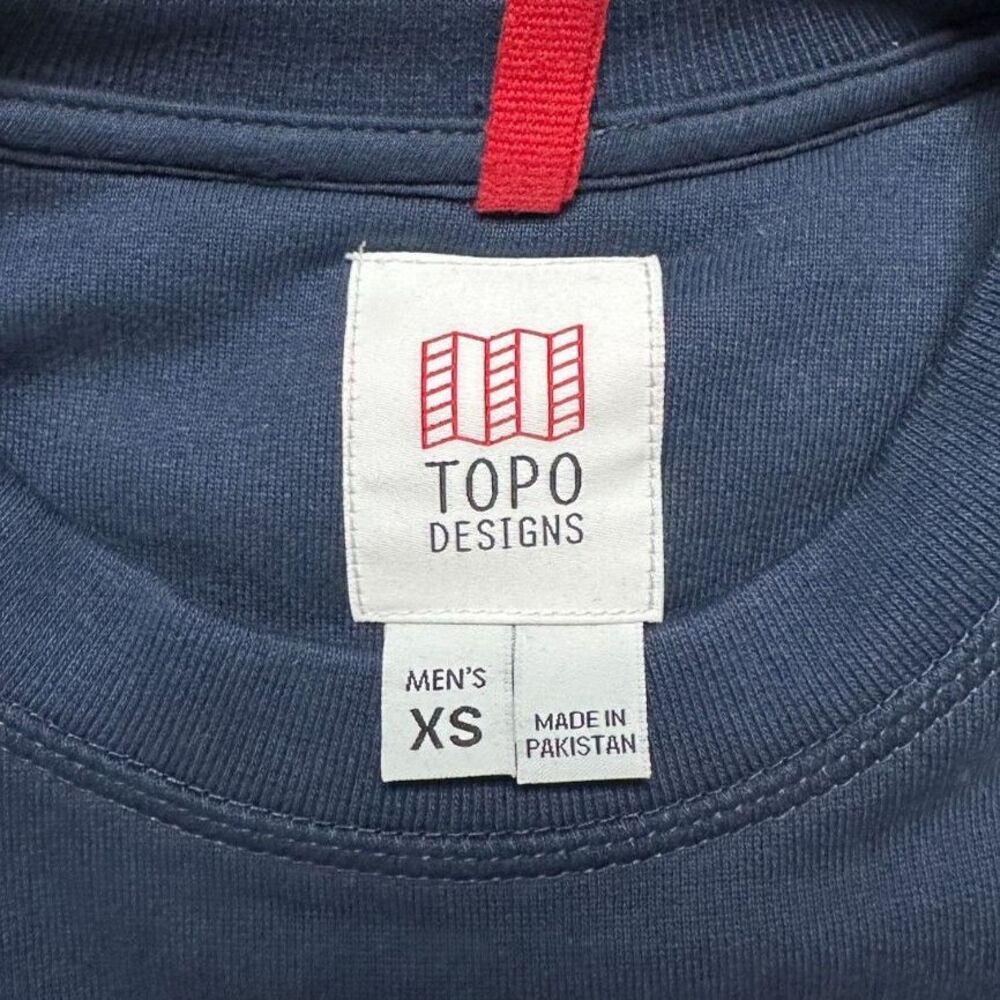 Topo Designs Organic Cotton Crewneck Sweatshirt in Navy Blue Uni Sz XS-S NEW - Picture 3 of 6